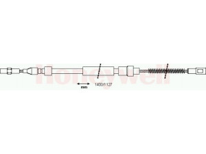 BENDIX 432722B trosas, stovėjimo stabdys 
 Stabdžių sistema -> Valdymo svirtys/trosai
293609701C, 293609701E