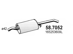 ASSO 58.7052 galinis duslintuvas 
 Išmetimo sistema -> Duslintuvas
165253609BJ, 165253609K, 165253609L