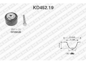 SNR KD452.19 paskirstymo diržo komplektas 
 Techninės priežiūros dalys -> Papildomas remontas
1135356, 1135358, 6121753