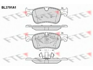 FTE BL2791A1 stabdžių trinkelių rinkinys, diskinis stabdys 
 Techninės priežiūros dalys -> Papildomas remontas
1609898380