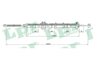 LPR C1042B trosas, stovėjimo stabdys 
 Stabdžių sistema -> Valdymo svirtys/trosai
7551506