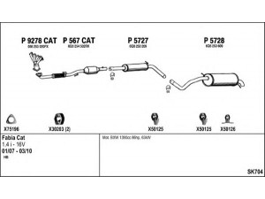 FENNO SK704 išmetimo sistema 
 Išmetimo sistema -> Išmetimo sistema, visa