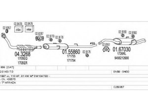 MTS C260367006282 išmetimo sistema 
 Išmetimo sistema -> Išmetimo sistema, visa