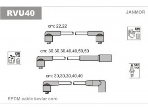 JANMOR RVU40 uždegimo laido komplektas 
 Kibirkšties / kaitinamasis uždegimas -> Uždegimo laidai/jungtys