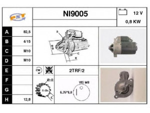 SNRA NI9005 starteris 
 Elektros įranga -> Starterio sistema -> Starteris
M3T27686, M3T40671, 23300D0100