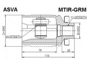 ASVA MTIR-GRM jungčių komplektas, kardaninis velenas 
 Ratų pavara -> Sujungimai/komplektas
MN171194, MR528812