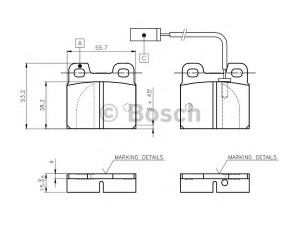BOSCH 0 986 TB2 469 stabdžių trinkelių rinkinys, diskinis stabdys 
 Techninės priežiūros dalys -> Papildomas remontas
60760092, 60760094, 60778265