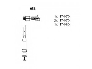 BREMI 956 uždegimo laido komplektas 
 Kibirkšties / kaitinamasis uždegimas -> Uždegimo laidai/jungtys
60597943, 60598355