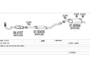 MTS C130029002775 išmetimo sistema 
 Išmetimo sistema -> Išmetimo sistema, visa
