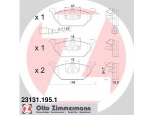 ZIMMERMANN 23131.195.1 stabdžių trinkelių rinkinys, diskinis stabdys 
 Techninės priežiūros dalys -> Papildomas remontas
1J0 698 151 D, 1J0 698 151 E, 1J0 698 151 F