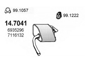 ASSO 14.7041 galinis duslintuvas 
 Išmetimo sistema -> Duslintuvas
1011109, 1465135, 5031123, 6935296