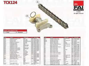 FAI AutoParts TCK124 pavaros grandinės komplektas 
 Variklis -> Variklio uždegimo laiko reguliavimo kontrolė -> Sinchronizavimo grandinė/įtempiklis/kreiptuvas -> Pavaros grandinės komplektas
06D109229B