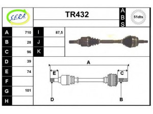 SERA TR432 kardaninis velenas 
 Ratų pavara -> Kardaninis velenas
8200164147, 8200299844, 8200477656