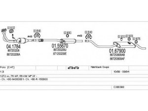 MTS C380398001584 išmetimo sistema 
 Išmetimo sistema -> Išmetimo sistema, visa