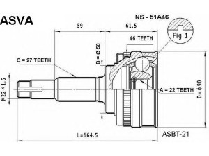 ASVA NS-51A46 jungčių komplektas, kardaninis velenas 
 Ratų pavara -> Sujungimai/komplektas
39100-23U00, 39100-23U60, 39101-23U00