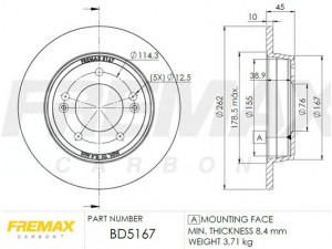 FREMAX BD-5167 stabdžių diskas 
 Dviratė transporto priemonės -> Stabdžių sistema -> Stabdžių diskai / priedai
584113X300, 58411A6300
