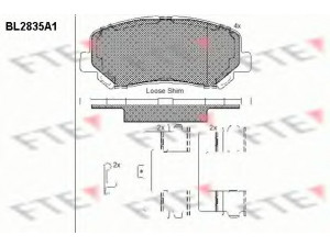 FTE BL2835A1 stabdžių trinkelių rinkinys, diskinis stabdys 
 Techninės priežiūros dalys -> Papildomas remontas
K68225170AA, K68225170AB