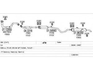 MTS C260154006053 išmetimo sistema 
 Išmetimo sistema -> Išmetimo sistema, visa