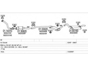 MTS C020087000452 išmetimo sistema 
 Išmetimo sistema -> Išmetimo sistema, visa