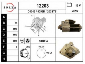 EAI 12203 starteris 
 Elektros įranga -> Starterio sistema -> Starteris
233001375R