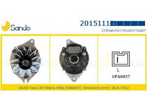 SANDO 2015111.0 kintamosios srovės generatorius 
 Elektros įranga -> Kint. sr. generatorius/dalys -> Kintamosios srovės generatorius
A002T26391, A002T27091, A002T27091A