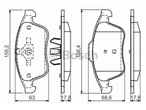 BOSCH 0 986 494 556 stabdžių trinkelių rinkinys, diskinis stabdys 
 Techninės priežiūros dalys -> Papildomas remontas
41 06 029 33R