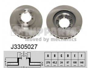 NIPPARTS J3305027 stabdžių diskas