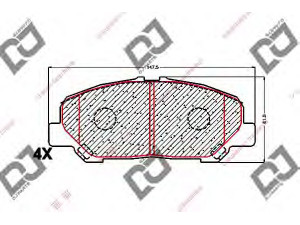 DJ PARTS BP1613 stabdžių trinkelių rinkinys, diskinis stabdys 
 Techninės priežiūros dalys -> Papildomas remontas
04465-28520, 446528520