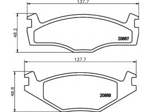 HELLA 8DB 355 017-501 stabdžių trinkelių rinkinys, diskinis stabdys 
 Techninės priežiūros dalys -> Papildomas remontas
171698151G, 191698151B, 191698151G