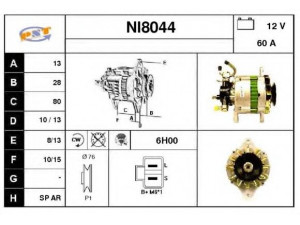 SNRA NI8044 kintamosios srovės generatorius
2310002N16, 2310002N18, 2310010G03