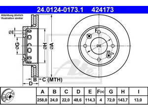 ATE 24.0124-0173.1 stabdžių diskas 
 Dviratė transporto priemonės -> Stabdžių sistema -> Stabdžių diskai / priedai
0K9AA-33-251, 0K9AA-33-251B, 0K9AA-33-251C
