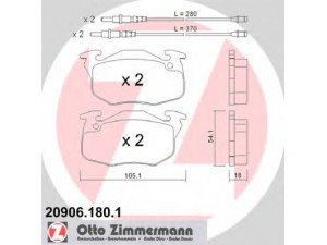 ZIMMERMANN 20906.180.1 stabdžių trinkelių rinkinys, diskinis stabdys 
 Techninės priežiūros dalys -> Papildomas remontas
425102, 425314, 95659340, 95659616