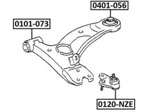 ASVA 0101-073 valdymo svirties/išilginių svirčių įvorė 
 Ašies montavimas/vairavimo mechanizmas/ratai -> Valdymo svirtis/pasukamosios svirties sujungimas -> Montavimas/sutvirtinimas
48068-32070, 48068-32080, 48068-32081