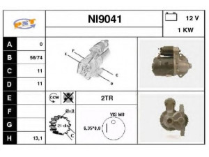 SNRA NI9041 starteris 
 Elektros įranga -> Starterio sistema -> Starteris
M2T23685, 23300M8111, 23300M8501