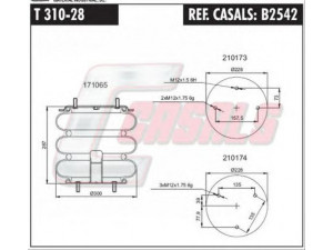 CASALS B2542 dėklas, pneumatinė pakaba