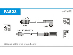 JANMOR FAS23 uždegimo laido komplektas 
 Kibirkšties / kaitinamasis uždegimas -> Uždegimo laidai/jungtys
75 981 55, 76 139 42, 76 402 45