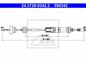 ATE 24.3728-0342.2 sankabos trosas 
 Dviratė transporto priemonės -> Kabeliai ir tachometro velenaai -> Sankabos trosas
2150 J0, 2150 T1, 1476638080, 1480346080