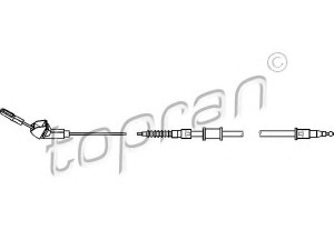 TOPRAN 200 878 trosas, stovėjimo stabdys 
 Stabdžių sistema -> Valdymo svirtys/trosai
05 22 621, 5 22 621, 90495224