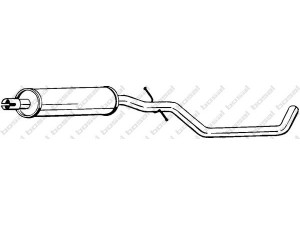 BOSAL 281-641 vidurinis duslintuvas 
 Išmetimo sistema -> Duslintuvas
1K0 253 209 B, 1K0.253.209AE, 1K0.253.209B