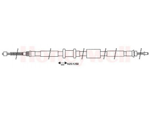 BENDIX 432673B trosas, stovėjimo stabdys 
 Stabdžių sistema -> Valdymo svirtys/trosai
82487780