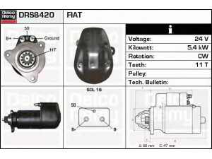 DELCO REMY DRS8420 starteris 
 Elektros įranga -> Starterio sistema -> Starteris
2995116, 4784747