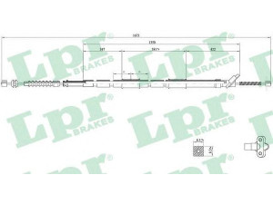 LPR C0861B trosas, stovėjimo stabdys 
 Stabdžių sistema -> Valdymo svirtys/trosai
4642029035