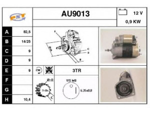 SNRA AU9013 starteris 
 Elektros įranga -> Starterio sistema -> Starteris
M3T80071