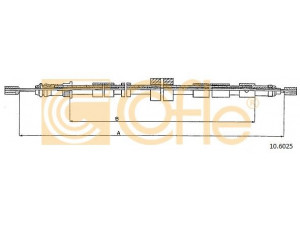 COFLE 10.6025 trosas, stovėjimo stabdys 
 Stabdžių sistema -> Valdymo svirtys/trosai
474599, 4745A1, 9614790680, 9619072480