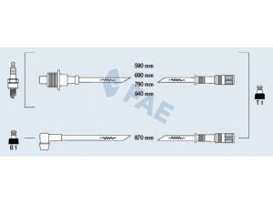 FAE 85160 uždegimo laido komplektas 
 Kibirkšties / kaitinamasis uždegimas -> Uždegimo laidai/jungtys
96.070.995, 5967.K8, 5967.K9