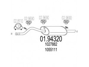 MTS 01.94320 galinis duslintuvas 
 Išmetimo sistema -> Duslintuvas
1027882, 1055111, 1055117, 1077987