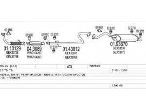 MTS C290169007903 išmetimo sistema 
 Išmetimo sistema -> Išmetimo sistema, visa
