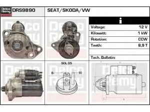 DELCO REMY DRS9890 starteris 
 Elektros įranga -> Starterio sistema -> Starteris
020911023S, 020911023T