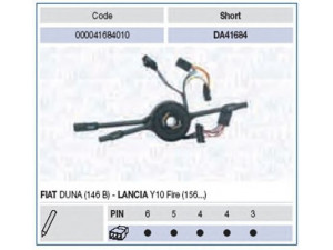 MAGNETI MARELLI 000041684010 vairo kolonėlės jungiklis 
 Vidaus įranga -> Rankinės/kojinės svirties sistema
180528870