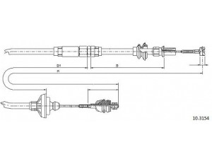 CABOR 10.3154 sankabos trosas 
 Dviratė transporto priemonės -> Kabeliai ir tachometro velenaai -> Sankabos trosas
6K1721335J